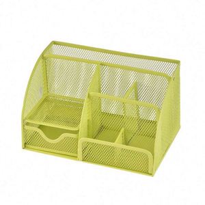 Organizador de Escritorio de Malla para Oficina en Casa, Escuela, Aula o Taller, con 6 Compartimentos y 1 Cajón, Portaplumas y Organizador de Papelería - Product Image 3