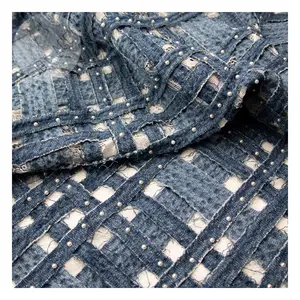 Selling Well All Over the World Embroidered Denim Tape Hand- Made Sewing Embroidery Fabric For Dress