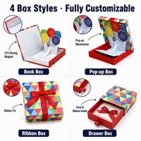 Boîte-cadeau polychrome de fête en carton de conception personnalisée haut de gamme en usine Boîte d'emballage d'affichage conviviale avec insert en carton.