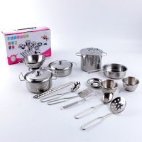 Ensemble d'ustensiles de cuisine en acier inoxydable pour enfants, modèle de jeu de simulation de cuisine, jouets pour enfants