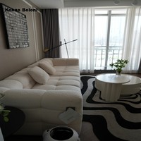 Vente en gros directe d'usine de canapés modulaires en tissu de laine d'agneau haute résilience meubles d'intérieur pour salon pour hôtel appartement