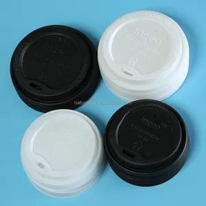 사용자 정의 62 76 85 90 mm 친환경 퇴비화 커피 뚜껑 PLA 생분해성 컵 뚜껑 일회용 플랫 돔 플라스틱 CPLA 뚜껑