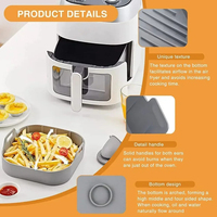 Panier de cuisson en silicone pour friteuse à air, carré, réutilisable, résistant à la chaleur, accessoires pour four à air fryer