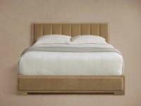 Lit Moderne de Luxe en Bois Massif, Modèle Darien avec Panneaux Capitonnés, Idéal pour Chambres Parentales et Mobilier Hôtelier Haut de Gamme