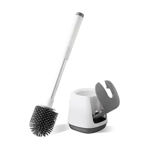 New Hot Eco Friendly Unique Silicone Toilet Brush Cleaner And Holder Set For Toilet
