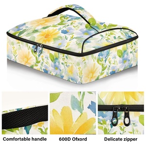 Bolsa Térmica Aislada Personalizada con Diseño de Flor de Hibisco Hawaiano para Entrega de Comida, Porta Pizza y Cazuelas - Product Image 2