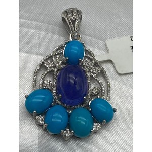 Nouveau pendentif FEROZA, TANZANITE, en argent sterling 925, best-seller, luxe, cadeau, fête, mariage, fiançailles, cérémonies religieuses, événements - Product Image 1