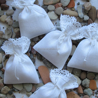 Sacs à cordon en coton et lin légers et réutilisables pour cristaux, pochettes cadeaux personnalisées en coton pour cosmétiques, sacs cadeaux en coton à cordon