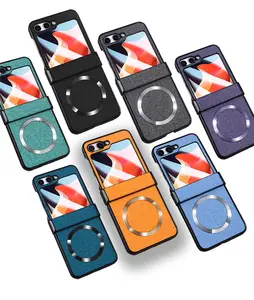Cloth Magnetic Wireless Charging Cover Screen Protector Phone Case for Sam sung Z Flip 5 5G ZFlip 5