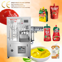 Machine d'emballage automatique de sauce au curry pré-fabriquée en sachet Doypack, machine de remplissage et de bouchage de sachets à bec verseur pour ketchup, miel, moutarde