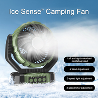 Ventilateur de bureau extérieur portable électrique à batterie Ventilateur de camping rechargeable portable unique avec lumière LED