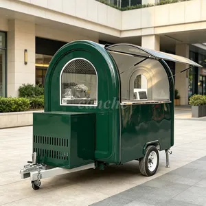 Carrito de Comida Móvil Estándar Alemán, Remolque de Comida para Pizza y Aperitivos, Mini, Verde, Totalmente Equipado - Product Image 1