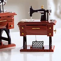 Décoration Quotidienne pour la Maison : Boîte à Musique Rétro Amusante en Forme de Mini Machine à Coudre, Horloge et Boîte à Musique, Idéale comme Cadeau d'Anniversaire