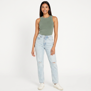 Débardeur en coton tricoté 100 % pour femme EVERGREEN, respirant, écologique, streetwear, imprimé numérique, broderie 3D, service OEM - Product Image 1
