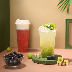 Gobelet en plastique PP épais multi-spécifications de 90 mm de diamètre avec couvercles, qualité alimentaire, pour boissons chaudes et froides - Product Image 1