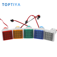 AD16-22VAH Medidor de Pantalla Cuadrada de 22 mm y 3 Dígitos para Indicador de Señal de Corriente, Voltaje y Frecuencia 0-100A