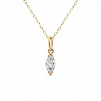 Collier tendance de luxe en or plaqué 14 carats avec pendentif goutte d'eau en moissanite pour femme – Idéal comme cadeau