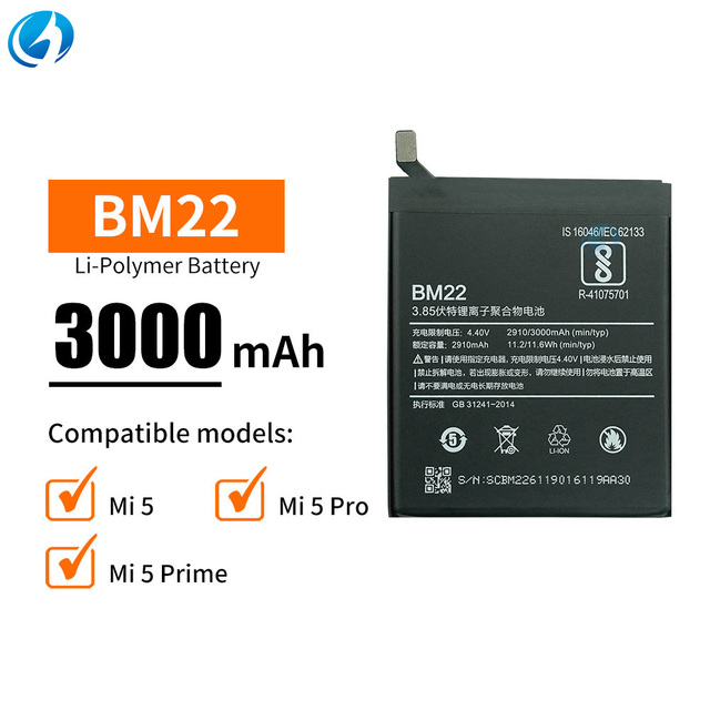 Original for Xiaomi Rechargeable Battery BM22 OEM Lithium Polymer Battery for Xiaomi Mi 5 / Mi 5 Pro / Mi 5 Prime
