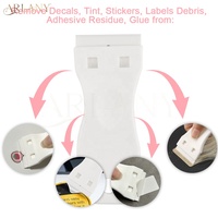 Outil de retrait d'autocollants personnalisés avec logo, outil de nettoyage du verre, grattoir à lame de rasoir en plastique, grattoir à lame de rasoir à double tranchant