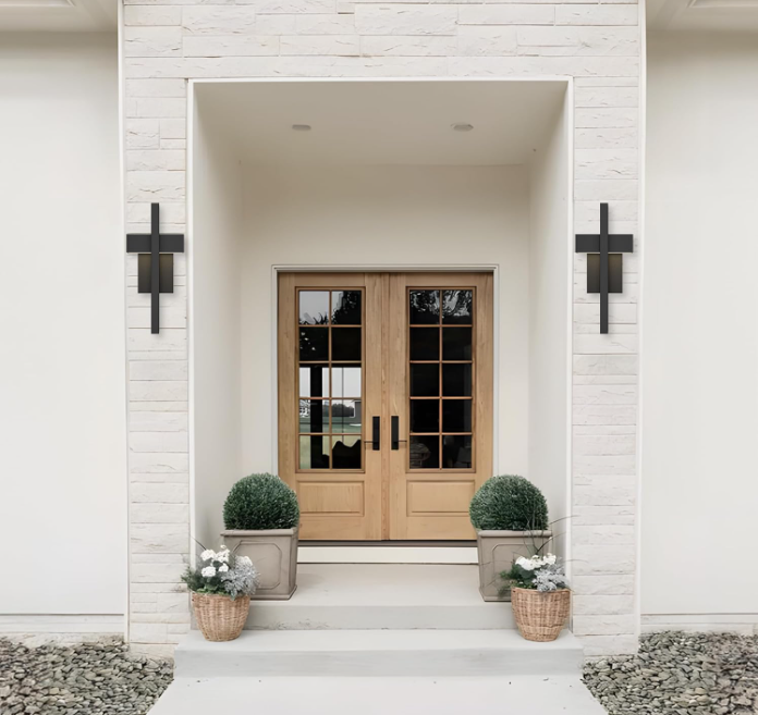 outside house concrete ceiling light