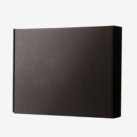 Boîtes d'expédition personnalisées de grande taille en papier kraft recyclable, carton ondulé noir mat avec logo personnalisé pour chaussettes et fourrures