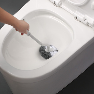 <b>Toilet</b> <b>Brush</b> Flexible Round <b>Plastic</b> Wall Mounted Modern Design No Blind Spots Cleaning Tool - Product Image 3