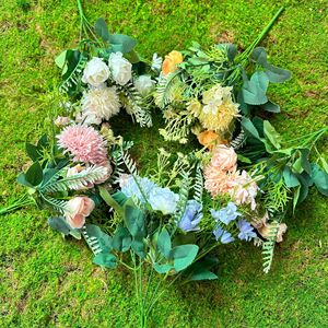 Bouquet de roses et pivoines artificielles Dream Castle en PVC et soie, pour décoration de mariage, maison et accessoires de photographie extérieure - Product Image 1