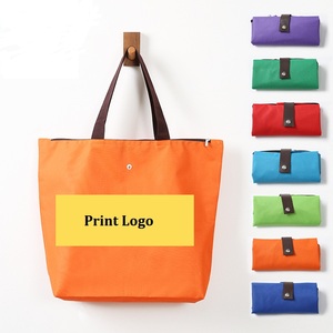 Logo personnalisable de l'usine du Vietnam Oxford sacs à provisions écologiques réutilisables pliables motif de lettre de Style pliant personnalisé - Product Image 3
