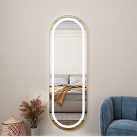 Miroir sur pied intelligent LED pleine longueur, moderne et amincissant, avec éclairage pour magasin de vêtements, taille personnalisable