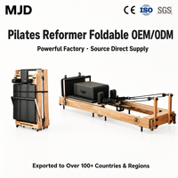 Reformer de Pilates en bois réglable et pliable, en érable et chêne, avec pieds en acier, pour studio professionnel de yoga