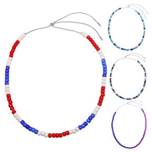 卸売ファッションフォルテビーズジュエリーギフト手作り調節可能なロープチェーンレインボービーズネックレス - Product Image 4