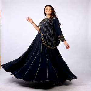 Lehenga Choli Tradicional Glamuroso para Mujer con Adornos de Corte Dana, Elegante para Eventos - Product Image 1