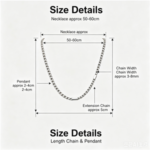 Collar <span class=keywords><strong>Hip</strong></span> <span class=keywords><strong>Hop</strong></span> para Hombre, Colgante <span class=keywords><strong>de</strong></span> Cruz Punk, Cadena Cubana <span class=keywords><strong>de</strong></span> Acero Inoxidable, Joyería Streetwear, Regalo - Product Image 3