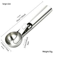 Alat Dapur Sendok Es Krim Stainless Steel dengan Gagang Nyaman Alat Es Krim dengan Pemicu Sendok Bakso