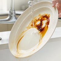Ensemble d'assiettes à soupe en céramique blanche personnalisées avec motif en relief, comprenant des plats de dîner profonds, offre en gros B2B pour usage commercial