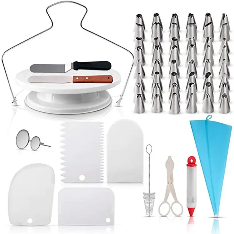 Kit de ferramentas de decoração de bolo, itens de decoração personalizável, 73 peças, conjunto de acessórios de decoração de bolo, venda imperdível