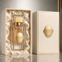 Vente flash - Flacon de parfum carré transparent recyclable avec logo personnalisé, flacon de parfum en verre vide avec bouchon doré et boîte personnalisée