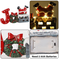 Nouvel Ornement de Cheminée Père Noël en Résine 2026 avec Lumières LED pour Décorations de Noël Festives à Domicile, Hôtel, Bureau et Arbre de Noël