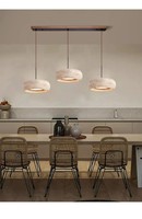 Lustres rectangulaires Wabi Sabi, lampes suspendues pour longue table à manger, restaurant, lampe suspendue en travertin LED, lustre créatif