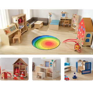 Ensemble de mobilier <span class=keywords><strong>d</strong></span>'école maternelle en plastique et bois pour enfants, <span class=keywords><strong>matériel</strong></span> de garderie Montessori, fournitures pour la maternelle et la crèche - Product Image 3
