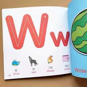 طابعة مخصصة بشكل جيد تصميم تربية الأطفال تعلم الكلمات الإنجليزية ABC كتاب القصة للأطفال