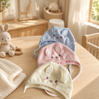 Gorro de Bebé Recién Nacido con Lindas Orejas de Conejo, Protección para las Orejas, Gorro de Algodón Suave Clase A, Gorro para Bebé Amigable con la Piel, Primavera y Otoño