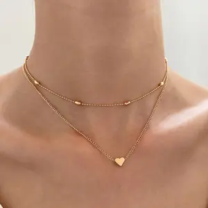 Amor Coração Pulseira Set Para Casal, colar De Tornozeleira Conjunto De Jóias De Aço Inoxidável