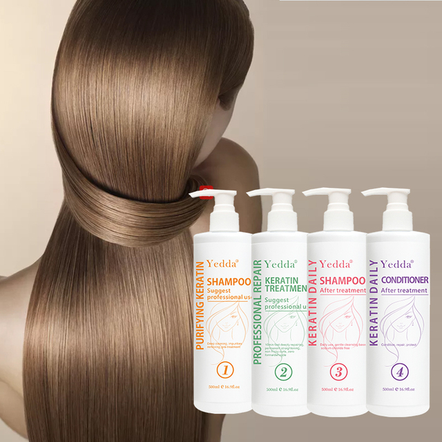 Our Own Brand Salon Professional Vegan Keratin Hair Treatment Set 500ml Organic Leave-In Nourishing Repair Rebuild Damaged Hair