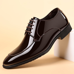 Scarpe Derby <span class=keywords><strong>Eleganti</strong></span> da Uomo con Punta Affusolata, Comode e Morbide, Tomaia in PU, Soletta Formale, Motivo Leopardato, Chiusura con Cinturino - Product Image 1