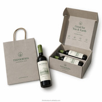 Boîte d'expédition pour vin en kraft durable, écologique, pour 2 bouteilles, emballage d'expédition en carton biodégradable pour le commerce électronique