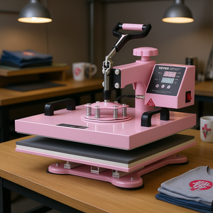 Pressa a Caldo 15x15 Pollici Rosa, Elettrica Manuale a Piatto per T-shirt e Tumbler - Product Image 2