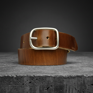 Ceintures en cuir de vachette vintage pour hommes - Robustes, écologiques, résistantes à l'eau, boucle en acier inoxydable, designs personnalisables - Product Image 1