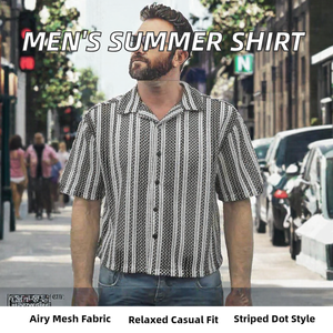 Chemise décontractée pour hommes, manches courtes, coupe ample, boutonnée, tissée, pour l'été - Product Image 2