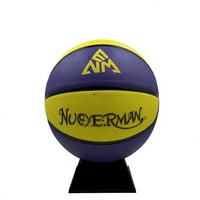 Ballon de basketball personnalisé en cuir PU caoutchouté, taille 7, résistant à l'eau et durable pour l'entraînement